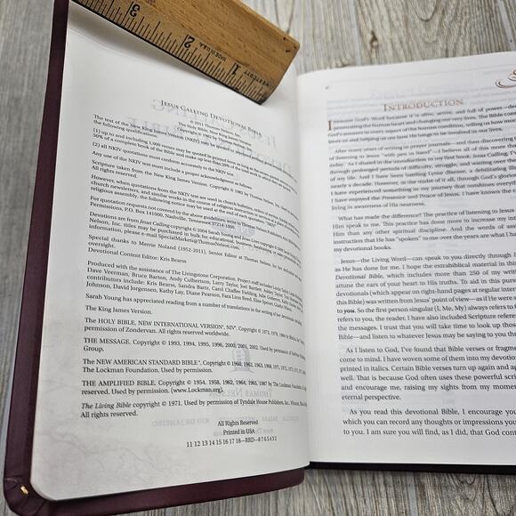 Jesus Calling Devotional Bible NKJV Thomas Nelson Brown‎ Leather Hardcover Gift - Picture 8 of 12